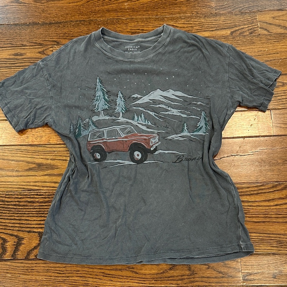 American Eagle Outfitters Gray Graphic Tee